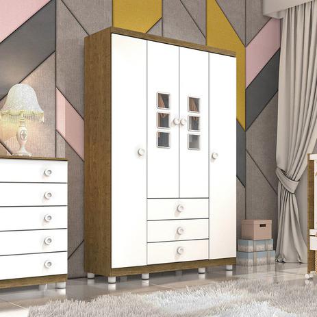 Guarda Roupa 3 Portas TCIL Sonic Plus IMB.RUSTIC/BRANCO