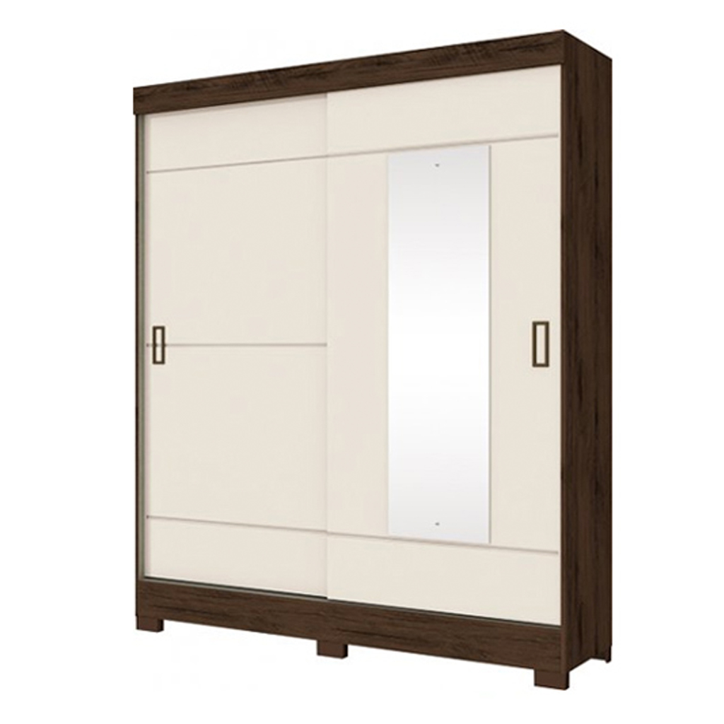 Guarda Roupa 02PT Desliz BRIZ B66-109 CafÃ©/Off White